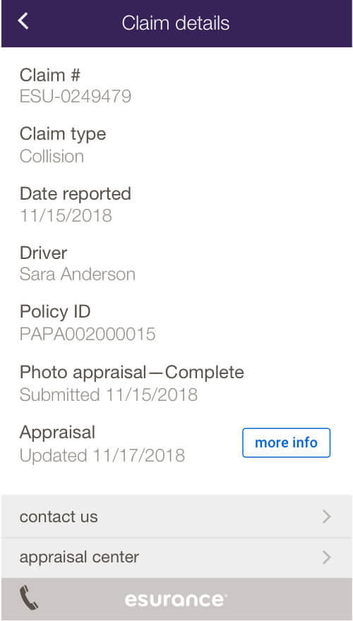 mobile app track claim